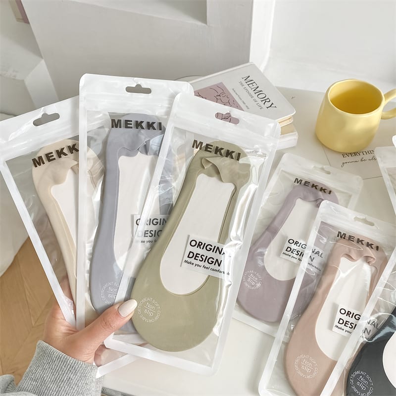 Candy Color Shallow Mouth Ice Silk Invisible Female Socks Bottom view 6