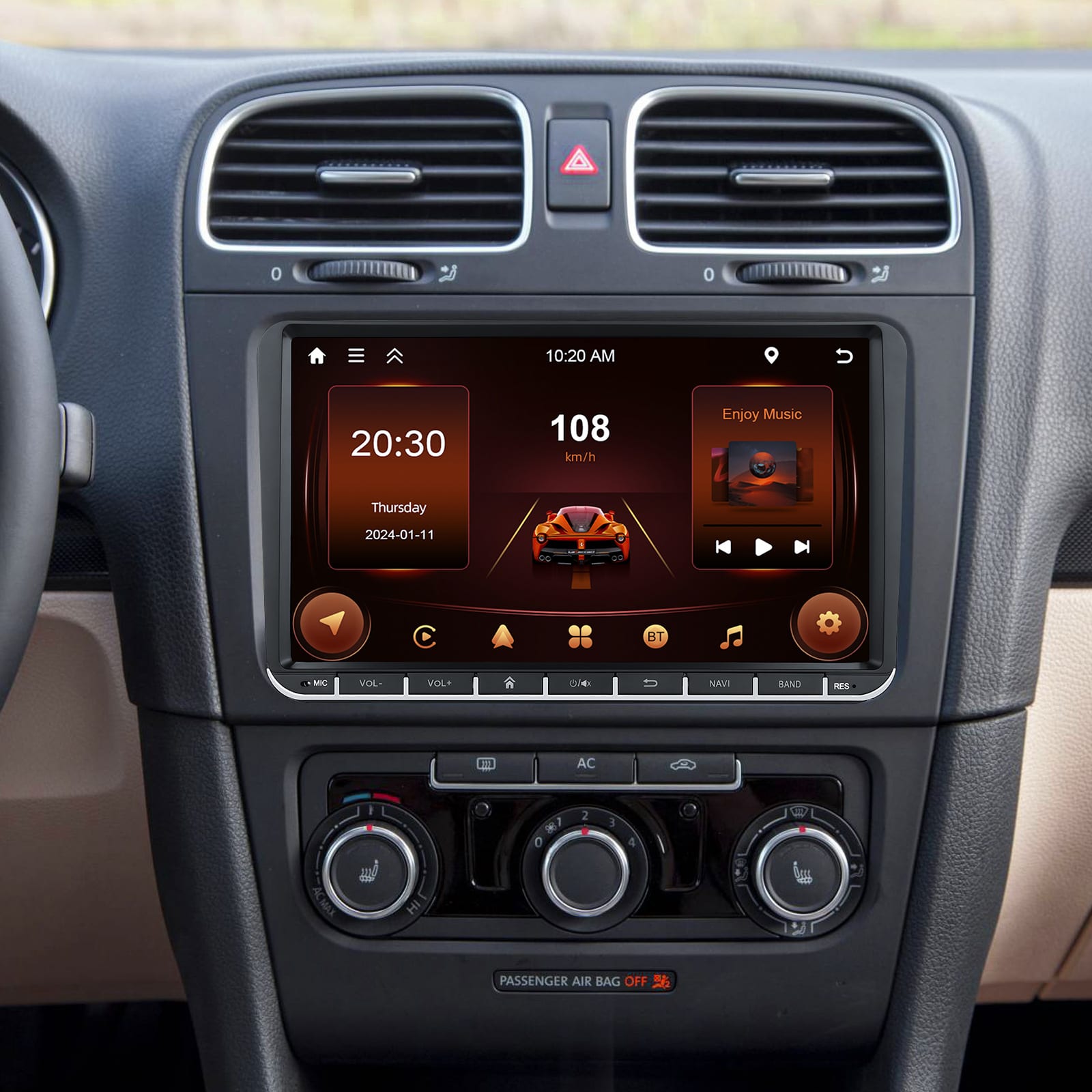 Vehicle Navigation Player 2 64 Central Control Reversing Carplay Car Central Control All-in-one Machine view 3