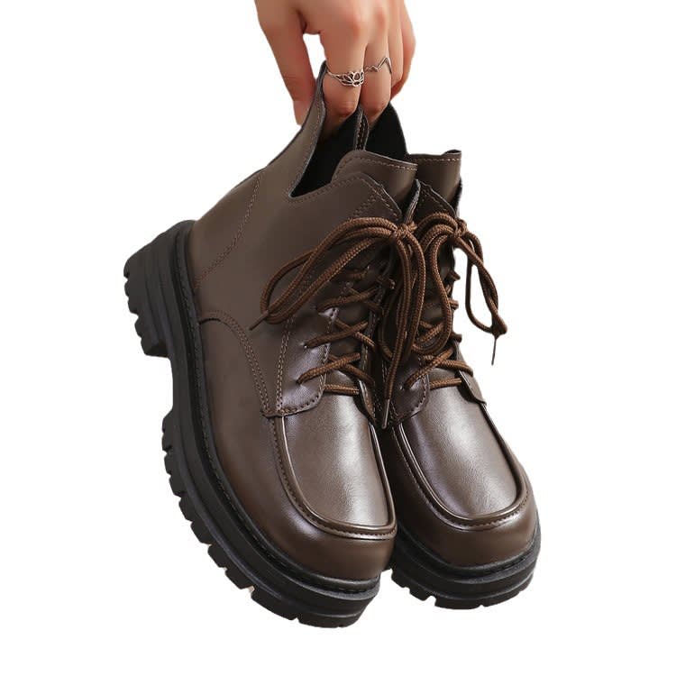 New Platform Cross Strap Solid Color Women's Boots view 3