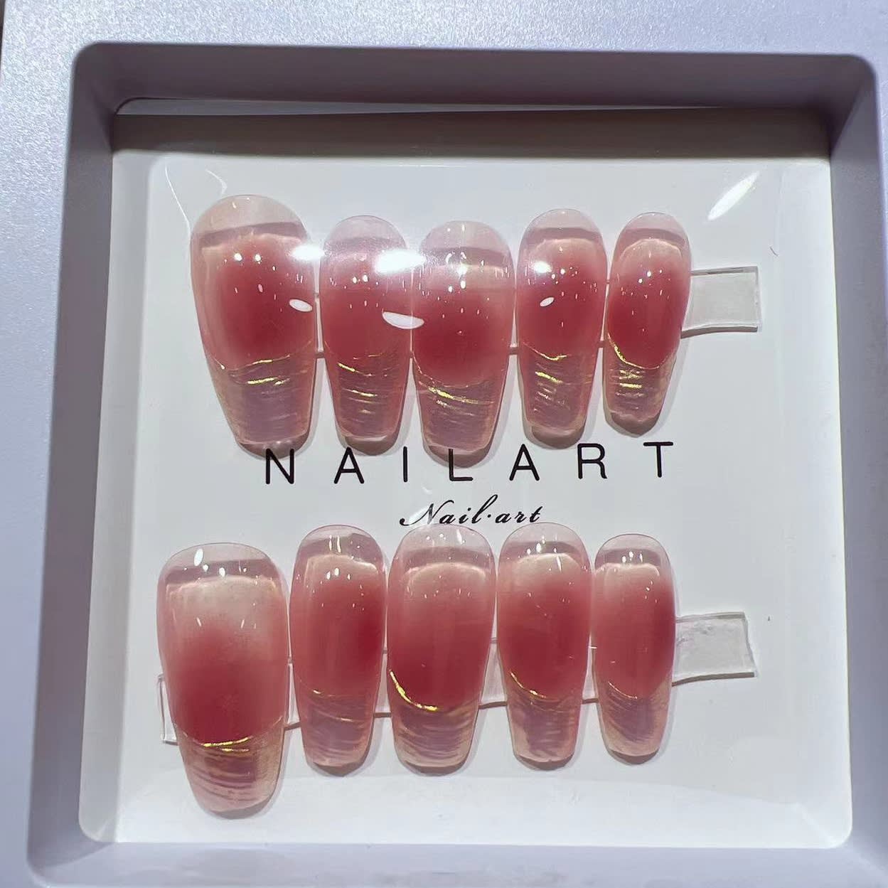 Blush Pleated French Handmade Manicure Wear Nail Fake Nails view 8
