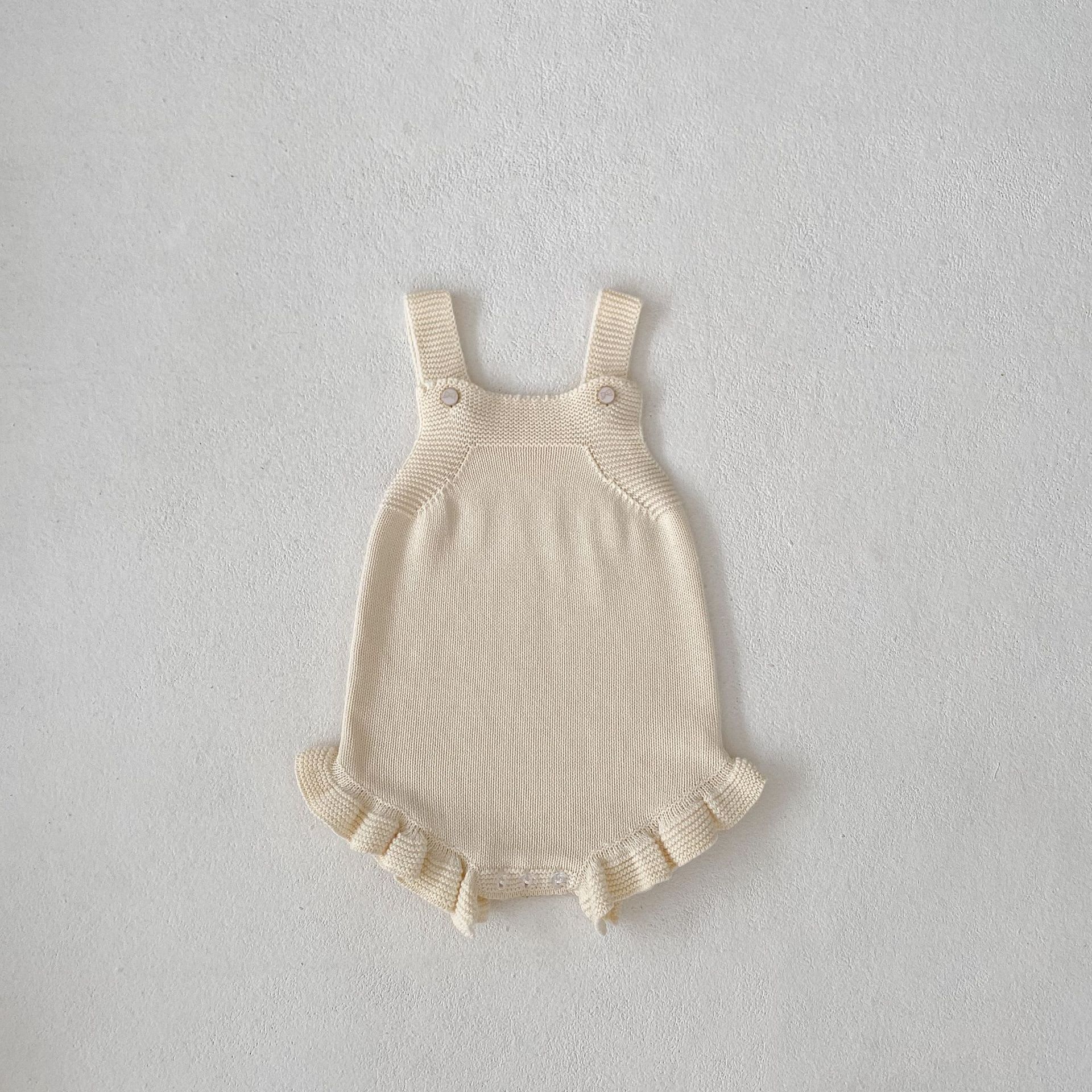 Wave Lock Sweet Coat Wooden Ear Solid Color Romper view 3