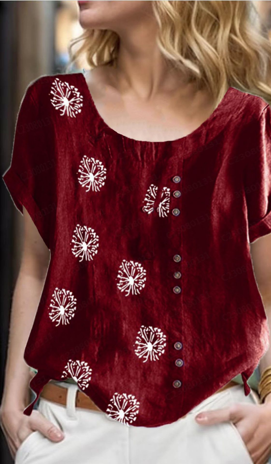 Women's Top Clinch Vintage Cotton And Linen Printing view 9