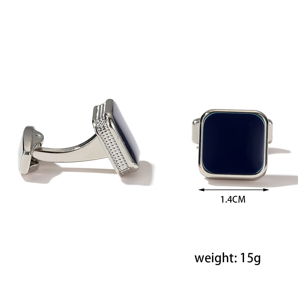 Men's Cufflinks Fashion Square Drop Oil Simple 4 Colors view 3
