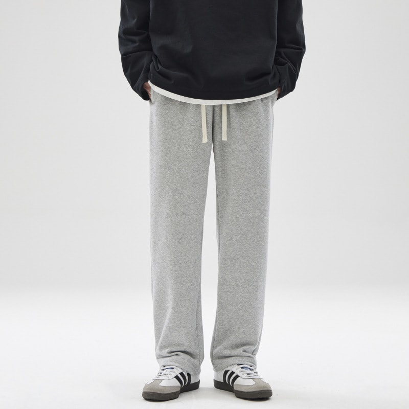 Fashion Brand Draping Effect Straight Gray Sweatpants Men view 4