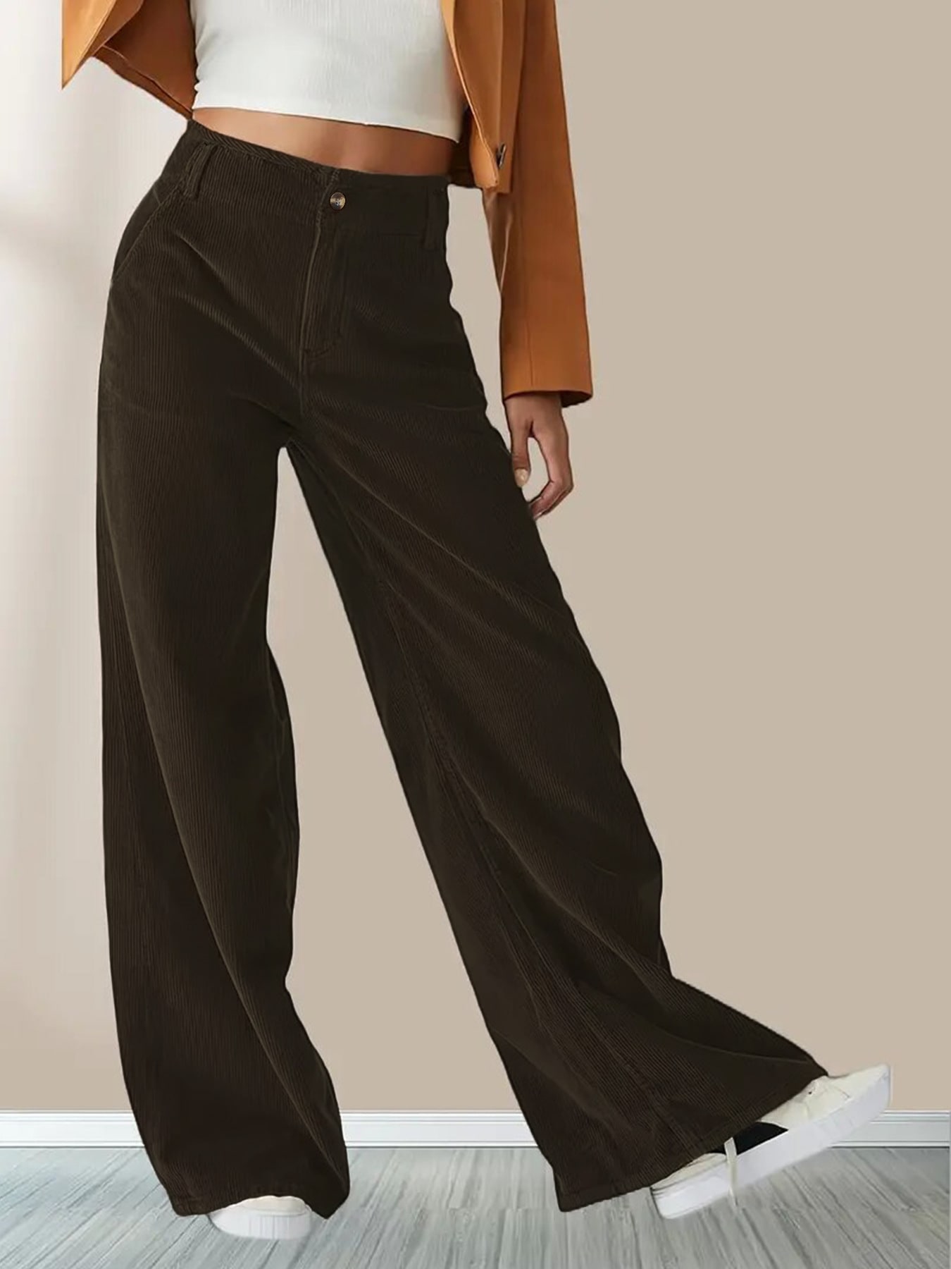 High Waist Drooping Slimming Casual Straight Pants Women's Trousers view 9