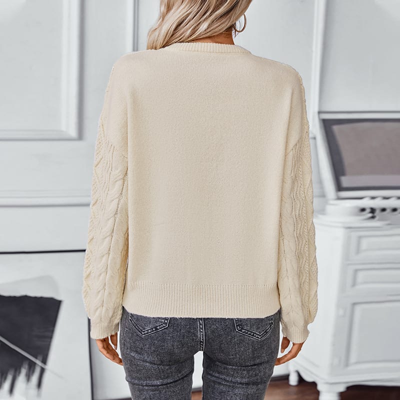Women's Retro Loose Long-sleeved Sweater Top view 5