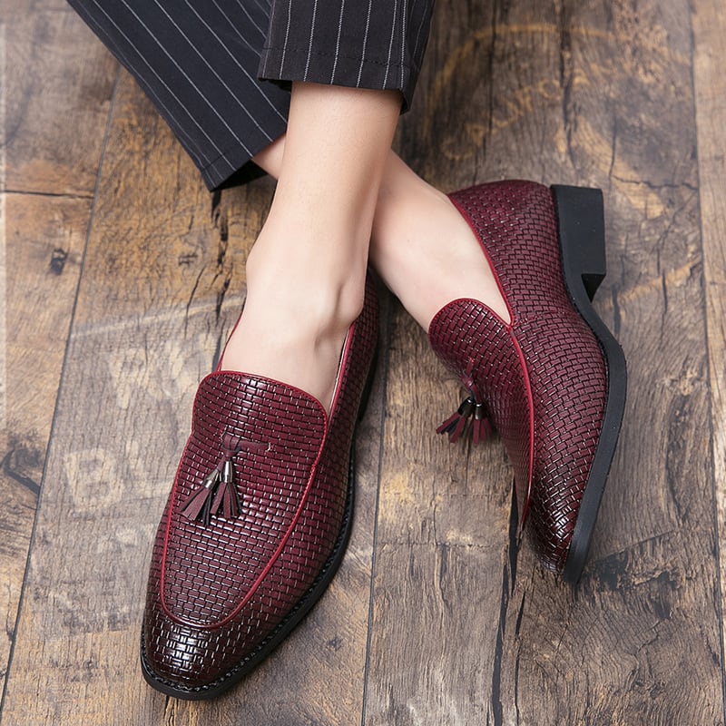 Pointed Men's Slip On Leather Shoes view 14