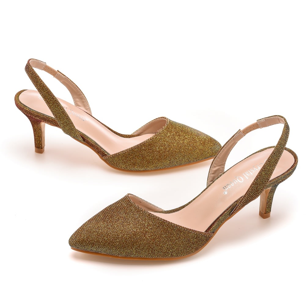 6cm Low-cut Pointed-toe Color-changing Cloth Plus Size Sandals view 17
