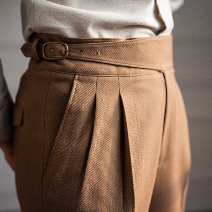 High Waist Straight Length British Men Casual Suit Pants view 3