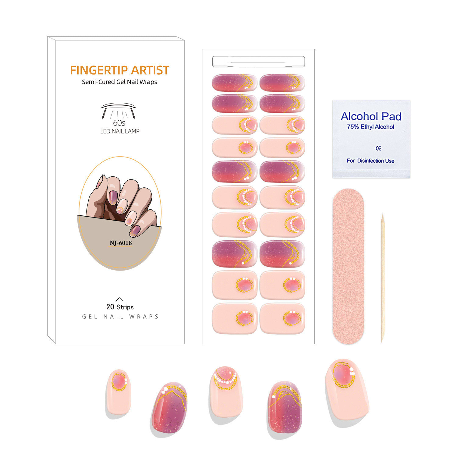UV Semi-curing Gel Nail Stickers view 22