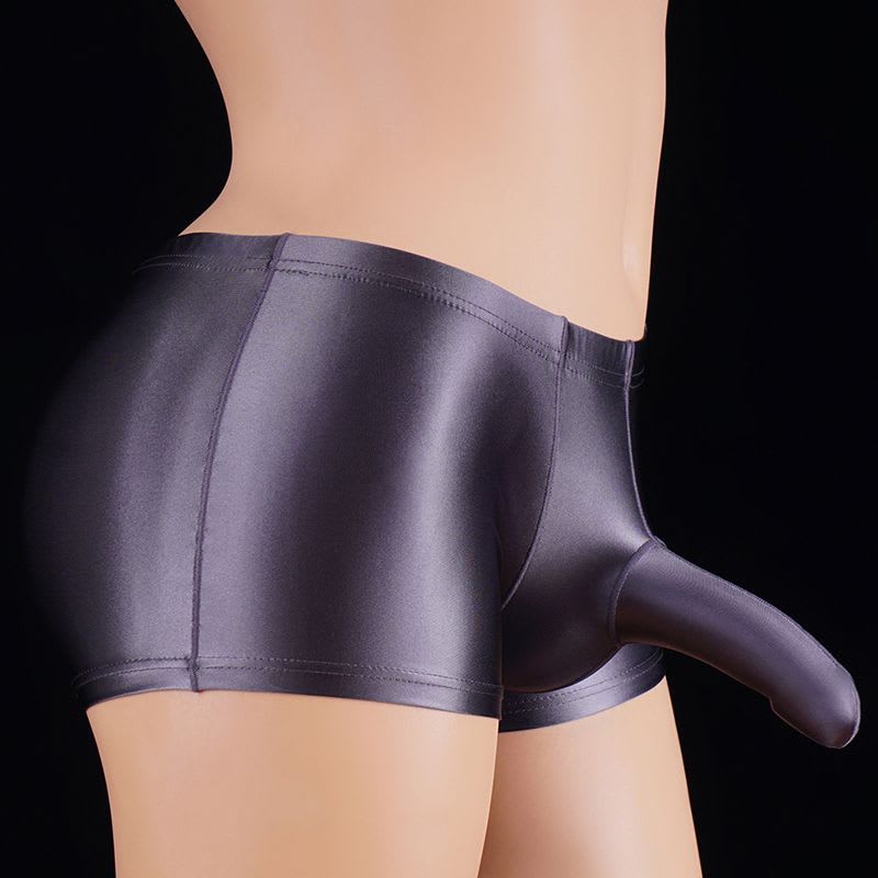 Aircraft Pants Men's Boxers Shiny Silky High Elastic Underwear Lift Shorts Breathable Tights view 13