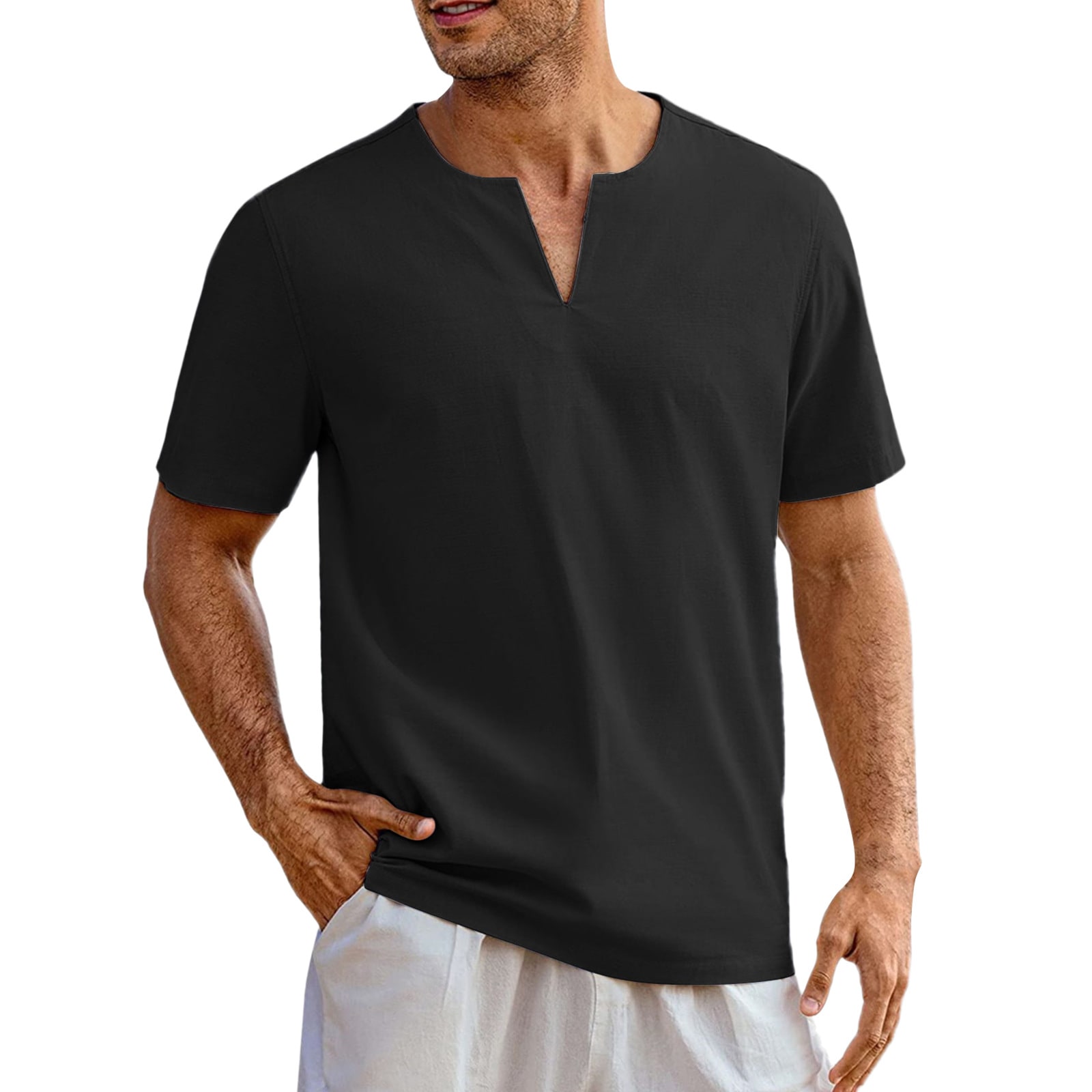 Men's Solid Color Short Sleeve Youth Popularity Casual view 1