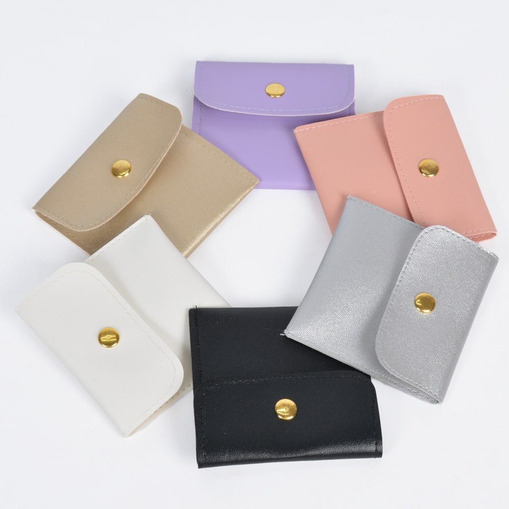 New Leather PU Leather Button Bag Flip Jewelry Jewelry Storage Bag view 4