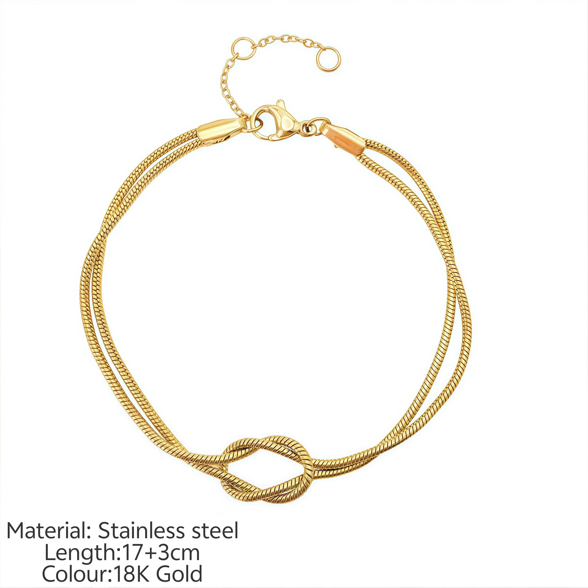 Simple Knotted Bracelet Ins Stainless Steel Lightweight Unisex Minimalist Jewelry view 5