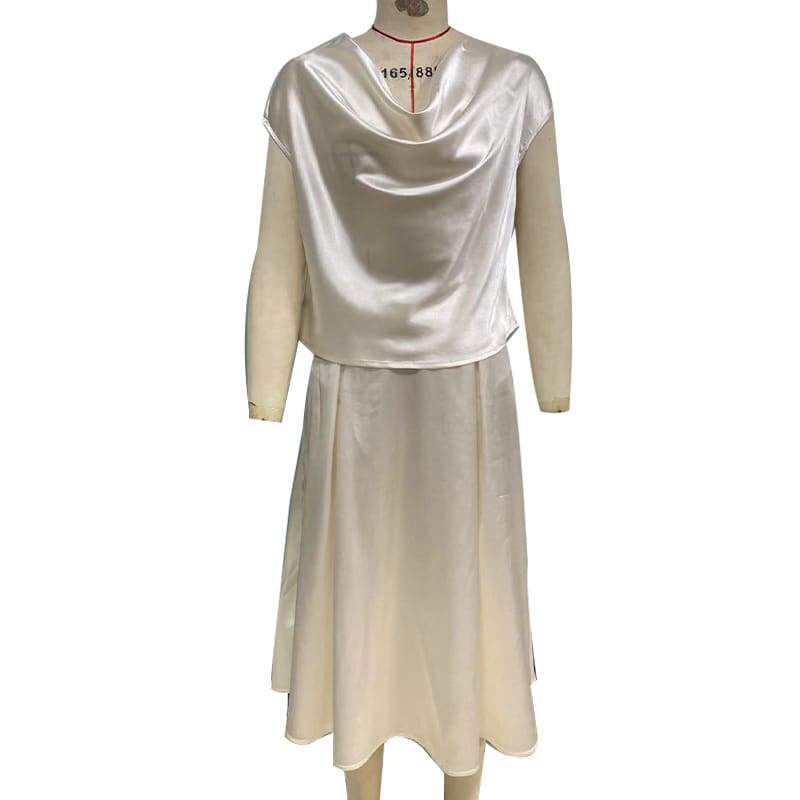 European And American Style Artificial Silk Short Sleeve Skirt Suit view 2