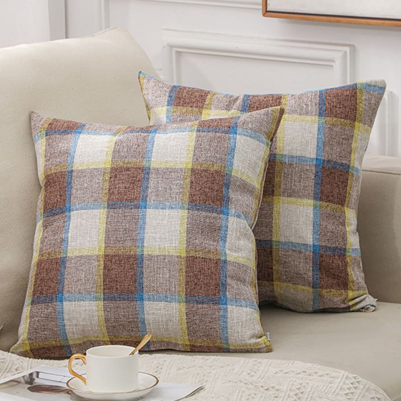 Solid Color Linen Sofa Cotton And Linen Pillow view 5