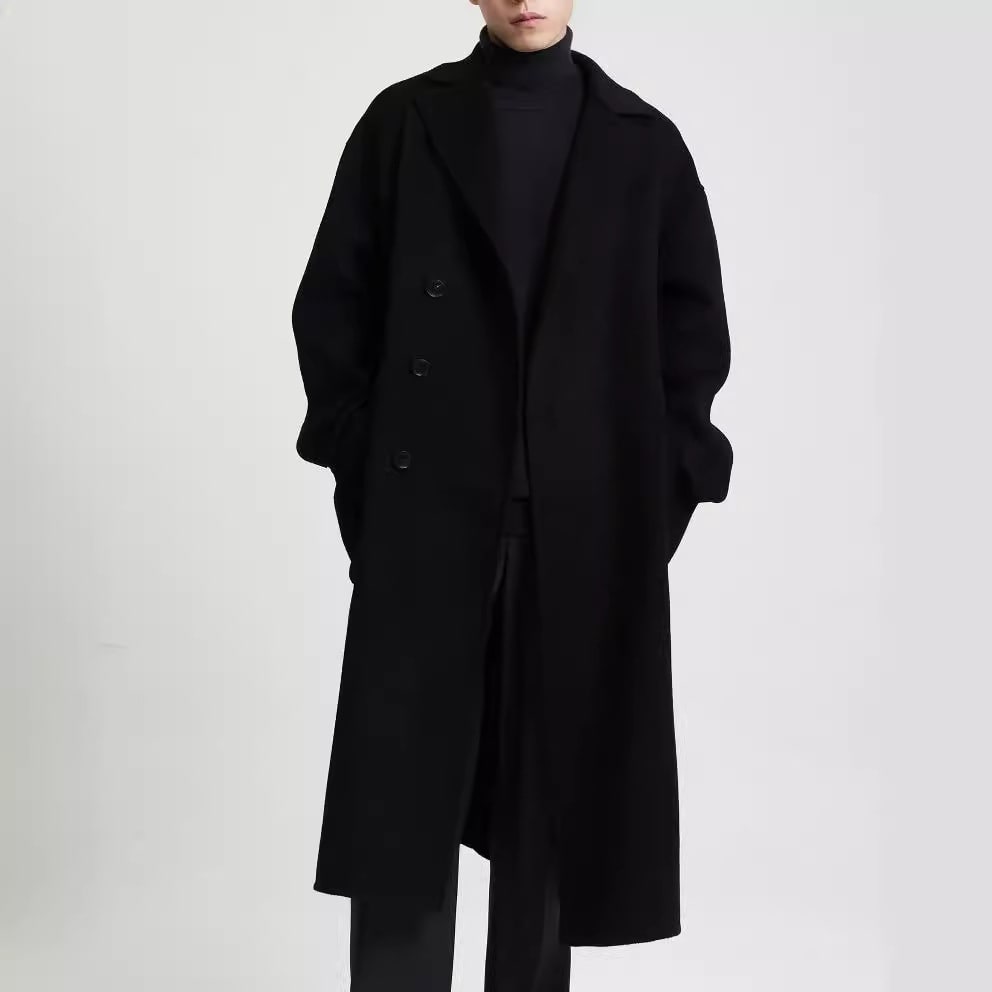 Long Double-faced Woolen Goods Wool Overcoat Men view 4