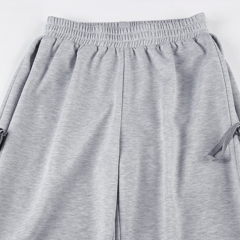 Side Bow Bandage Loose Sports Casual Pants view 9
