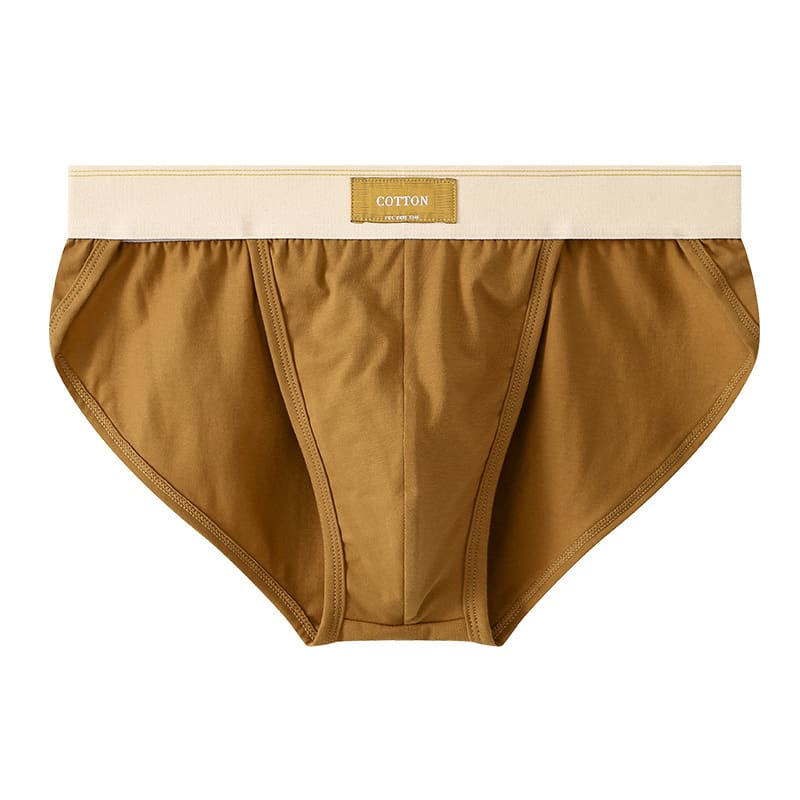 Loose Men's Solid Color Cotton Briefs view 10