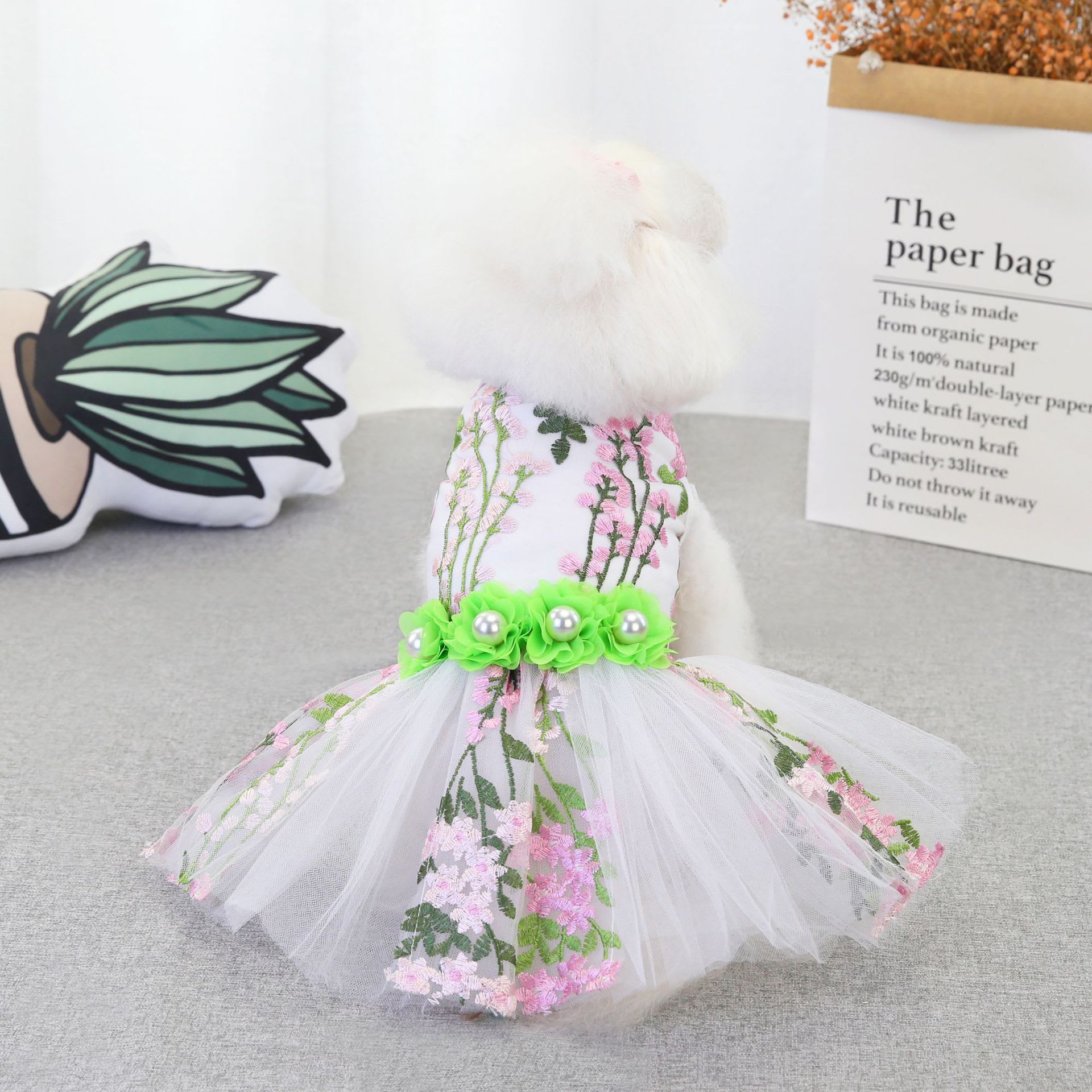 Pet Skirt Wedding Dress Dog Clothes view 5
