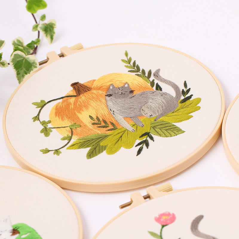 Cat Embroidery Pattern Diy Material Package Kit view 6