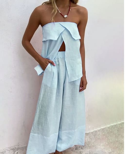 Women's Fashion Solid Color Cotton And Linen Suit view 14