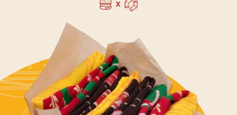 Christmas Creative Hamburger Socks Party Socks Gift view 5