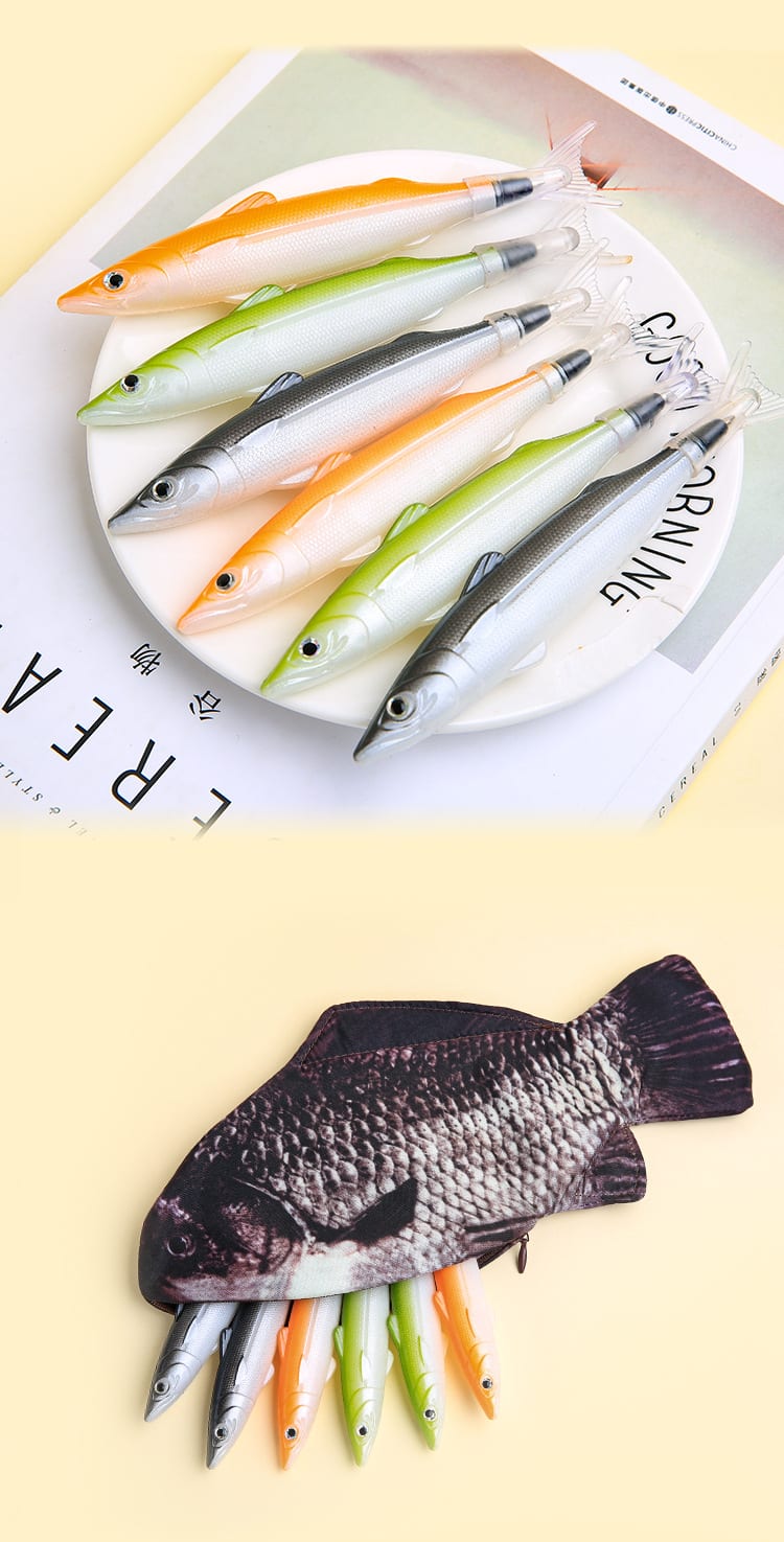 Creative Large Capacity Student Crucian Carp Pencil Case view 2