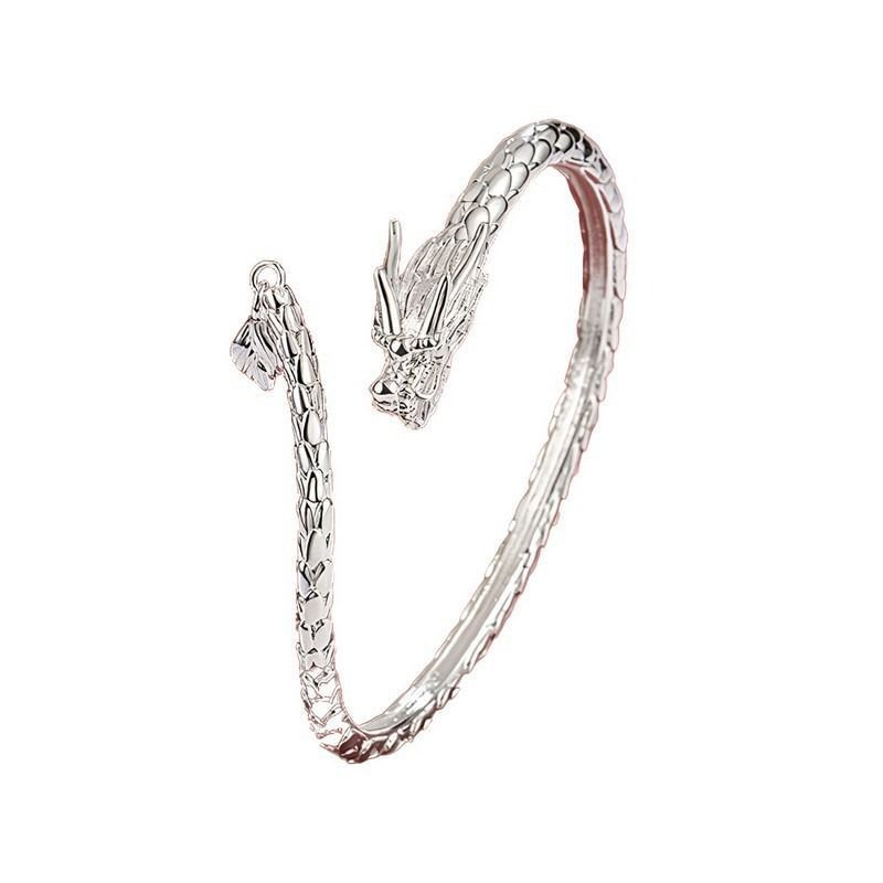 Trendy Magical Dragon Waving Its Tail Chinese Style Men And Women Couple Adjustable Bracelet New Popular Relief Dragon Tail Bangle Punk Jewelry view 3