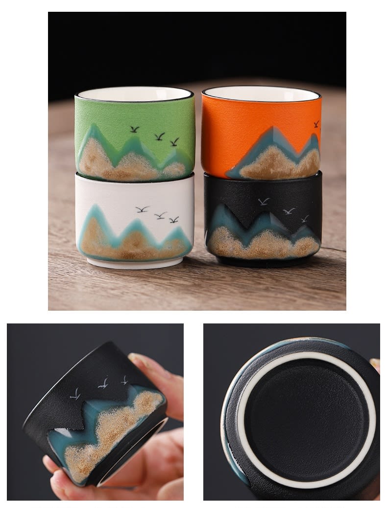 Cultural Creative China-chic Handle Pot Tea Set Cups Camp view 16