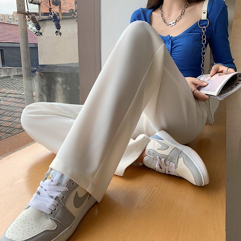 Spring Popular Narrow Wide-leg Women's Small High Waist Drape Straight Loose Casual Pants view 2