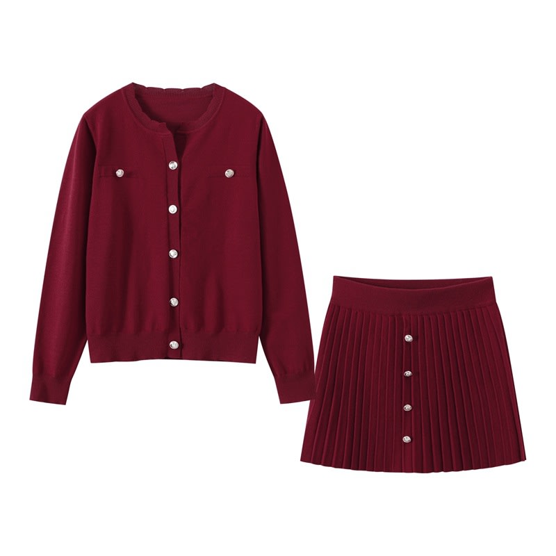 High Waist Crimp A- Line Skirt Suit Elegant Skirt Outfit view 6