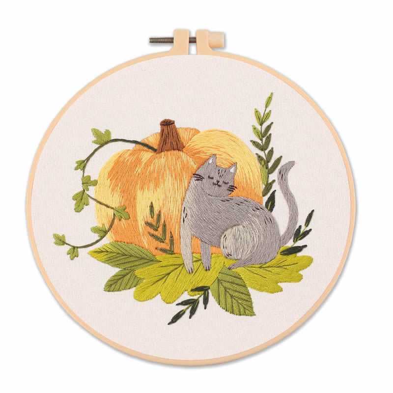 Cat Embroidery Pattern Diy Material Package Kit view 8