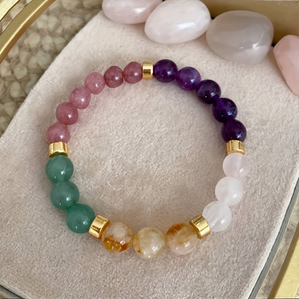 Universal Natural Stone Bracelet Citrine Dongling Stone Malachite Bracelet view 6