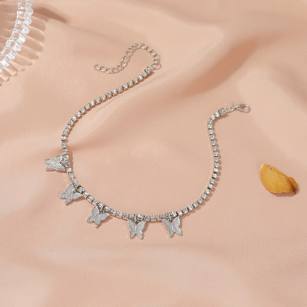 Simple Temperament Small Butterfly Tassel Anklet view 5