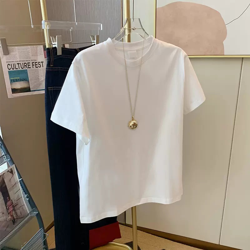 Heavy Cotton Loose Round Neck T-shirt view 7