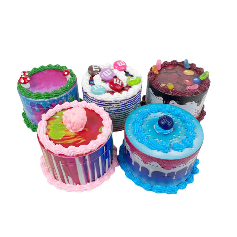 Zinc Alloy Birthday Cake Shape Smoke Eliminator Creative Household Tobacco Spice Grinder view 4