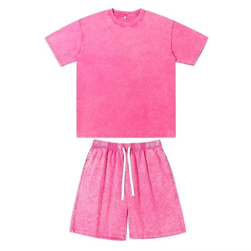 Women's Round Neck Loose Shoulder Short Sleeve Shorts Suit view 10