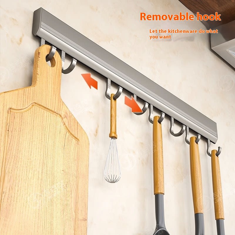 Factory Supply Kitchen Hook Rack Punch-free Wall-mounted Rack Aerospace Aluminum view 9