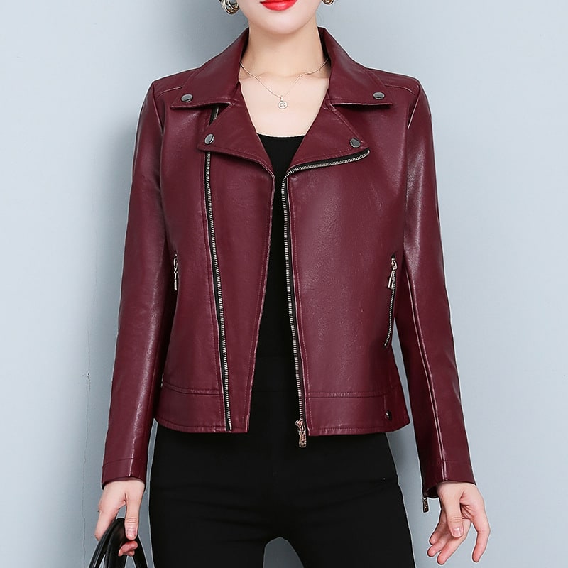 Leather Jacket Versatile Short Coat view 2