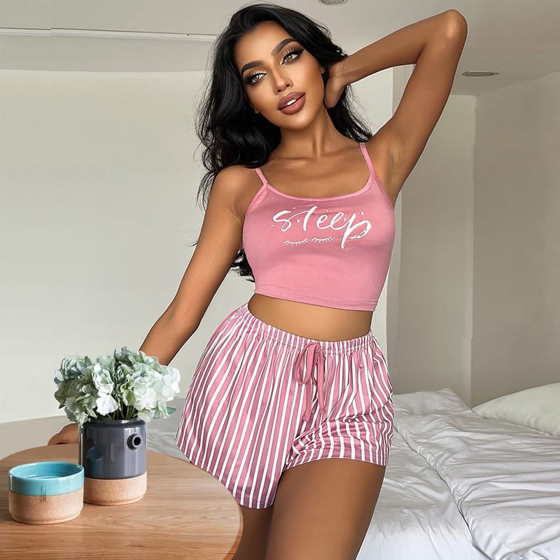 Letter Stripes Printed Ladies' Homewear view 6