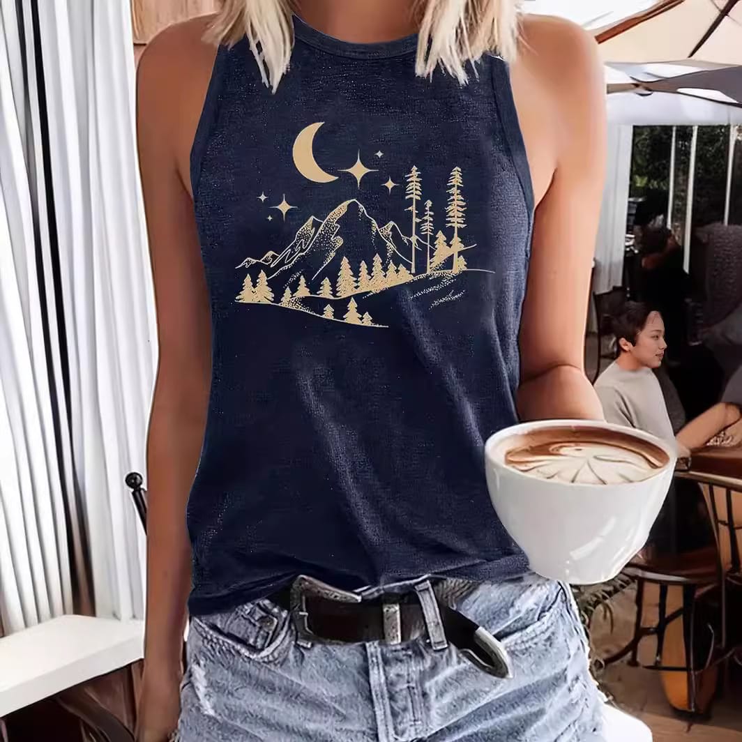 European American Fashion Floral Print Women's Vest