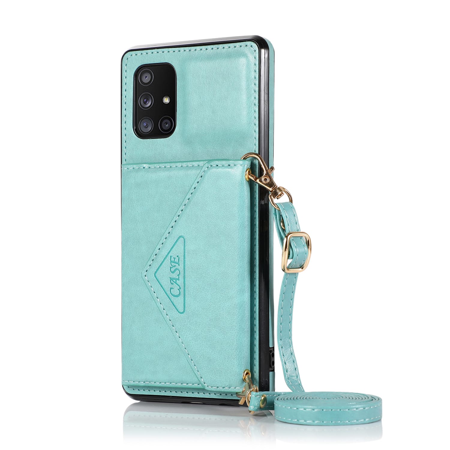 Triangle Slope Over One Shoulder Mobile Phone Multi-function Cover Wallet Card Leather Case view 5