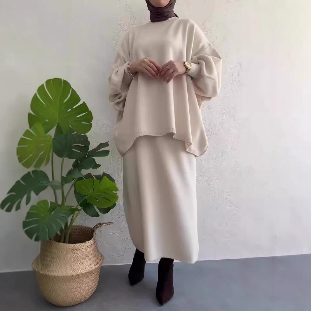 Women's Fashion Loose And Warm Knitting Suit view 8