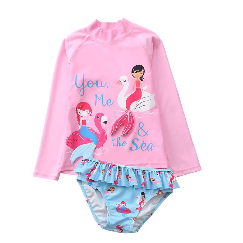 Children's Swimsuit Female Sun Protection Girls' Two-piece Swimsuit view 3