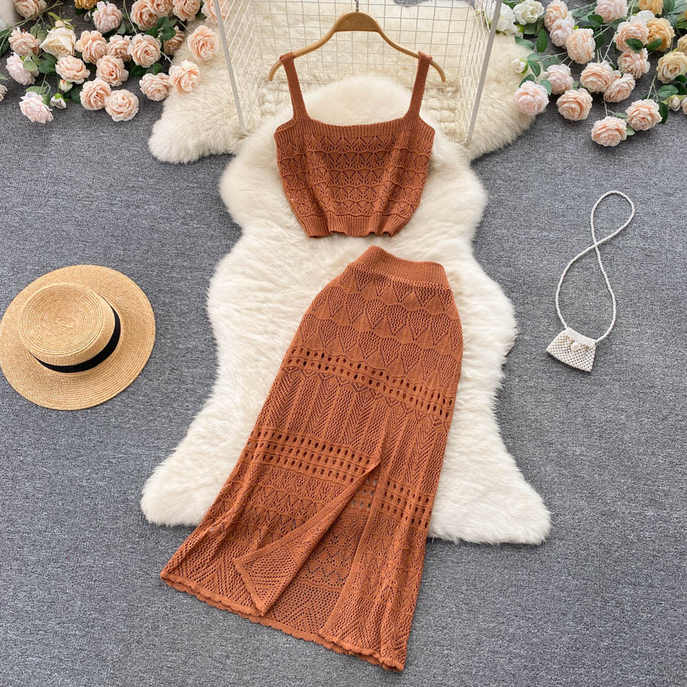 Fashion Hollow Camisole Women's Suit view 2