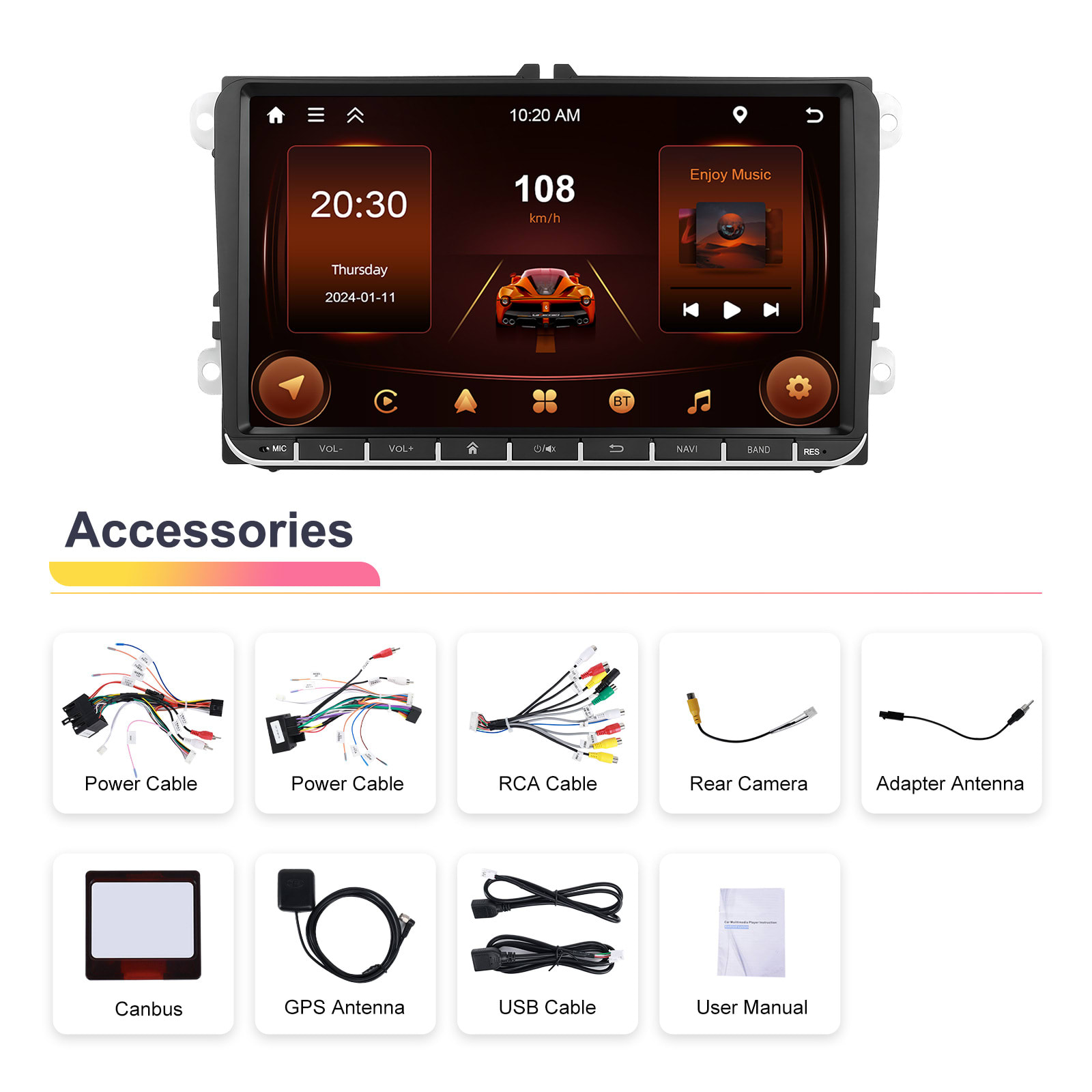 Vehicle Navigation Player 2 64 Central Control Reversing Carplay Car Central Control All-in-one Machine view 2