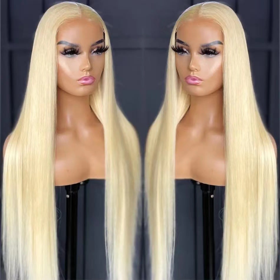 Front Lace Long Straight African Women Wig Head Cover view 7