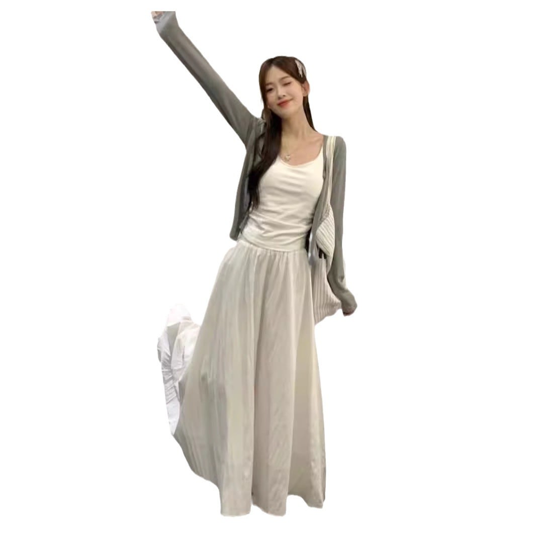 White Skirt Cardigan Three-piece Set Summer view 8