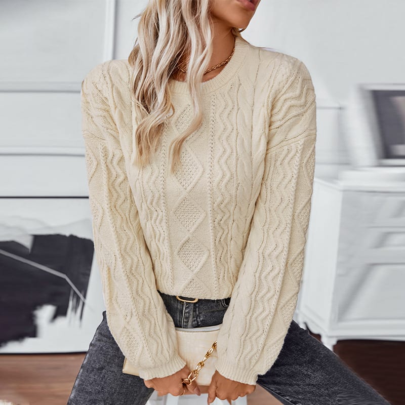 Women's Retro Loose Long-sleeved Sweater Top view 2